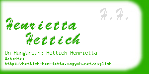 henrietta hettich business card